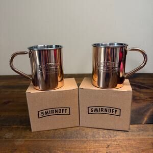 LOT OF 2 Smirnoff 3" Mouth 430ML Copper Moscow Mule Mug SET Brand New In Box